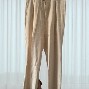 Vintage Men's Yellow Falcone Windowpane Dress Pants, 70’s pants